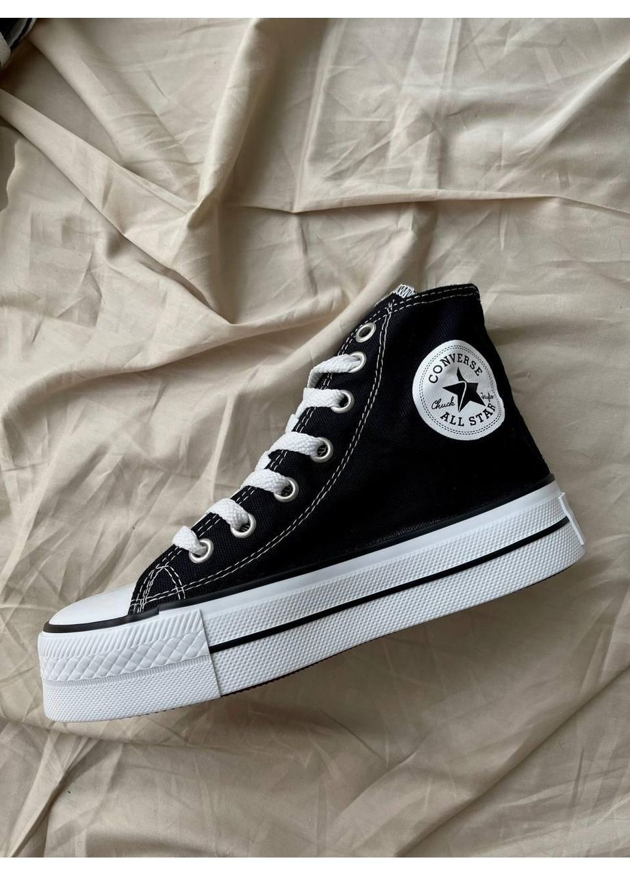 КЕДИ ЖІНОЧІ CONVERSE HIGHT X CHUCK TAYLOR PLATFORM BLACK КОНВЕРС No Brand чорні демісезони (369392639)