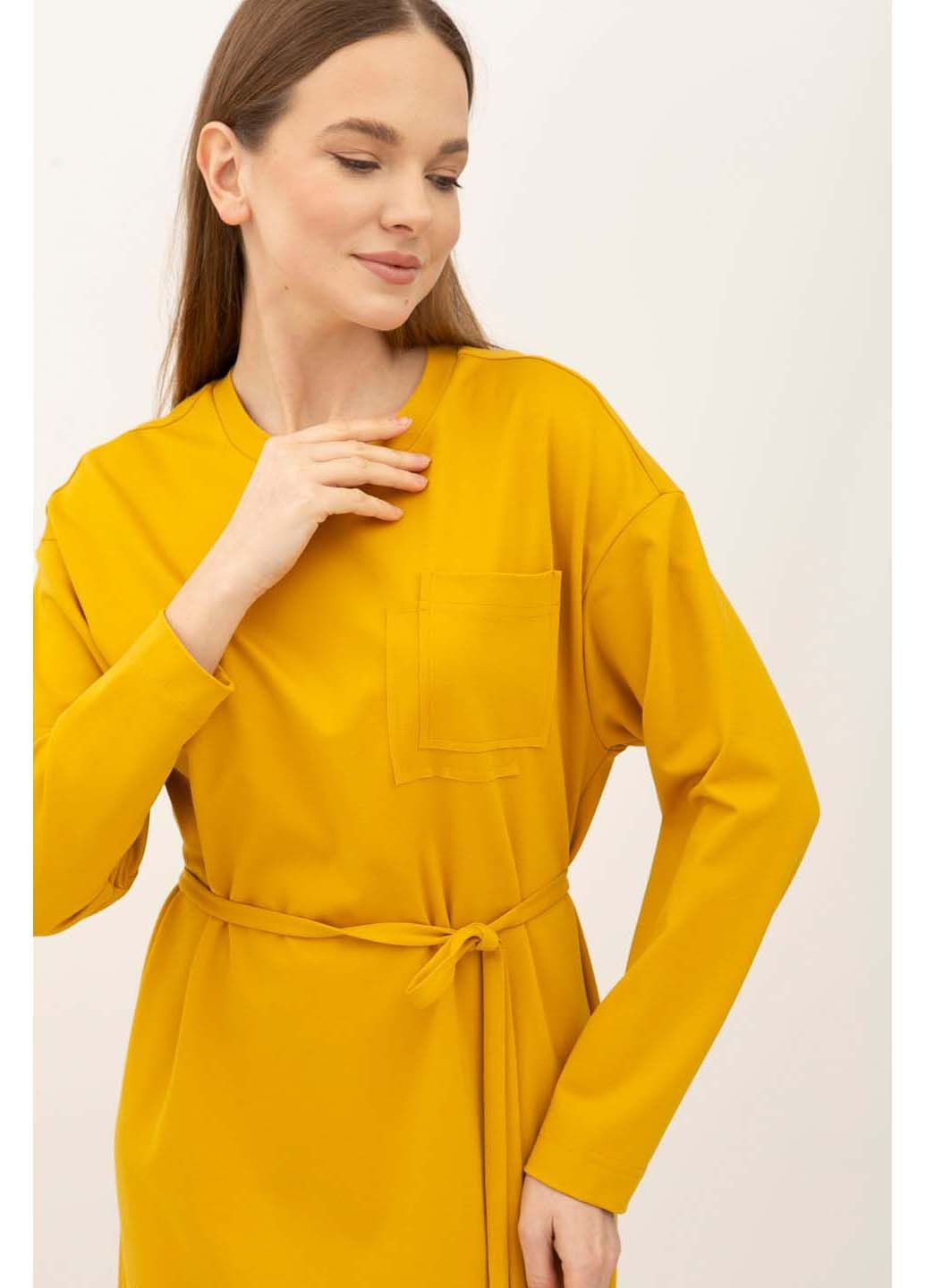 Горчичное платье миото 1 Lesia