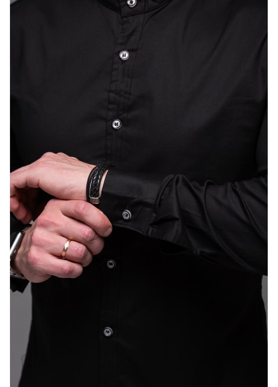 Черная рубашка однотонная Vakko