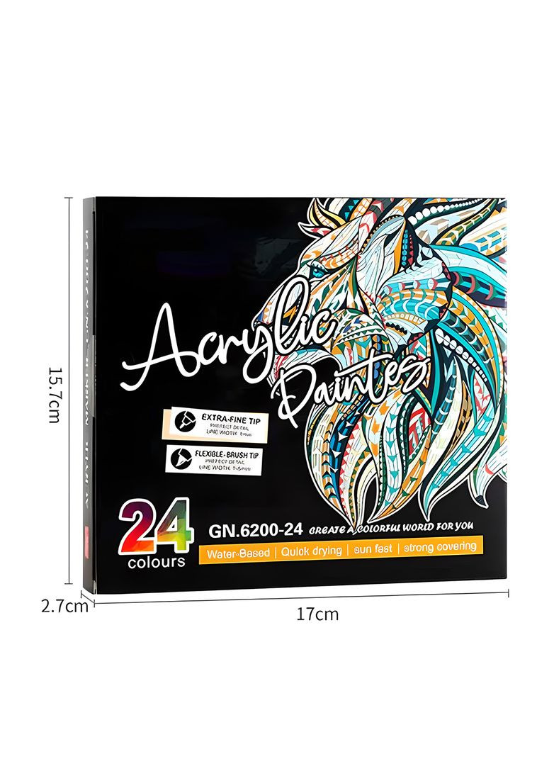 Художні двосторонні акрилові маркери 24 кольори Yover (322650469)