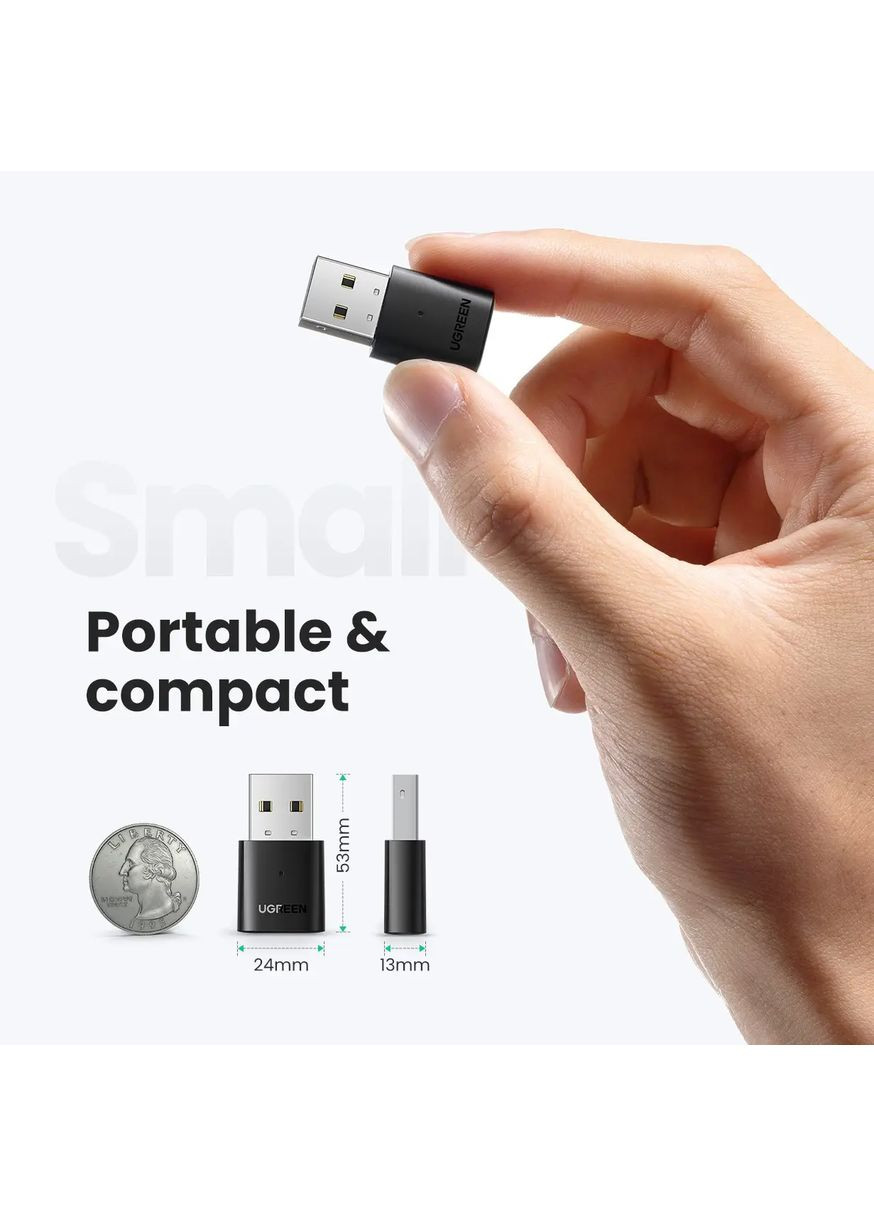 Адаптер (UGR-80889) (UGR-80889) Ugreen CM390 USB Bluetooth 5.0 Adapter (361347702)