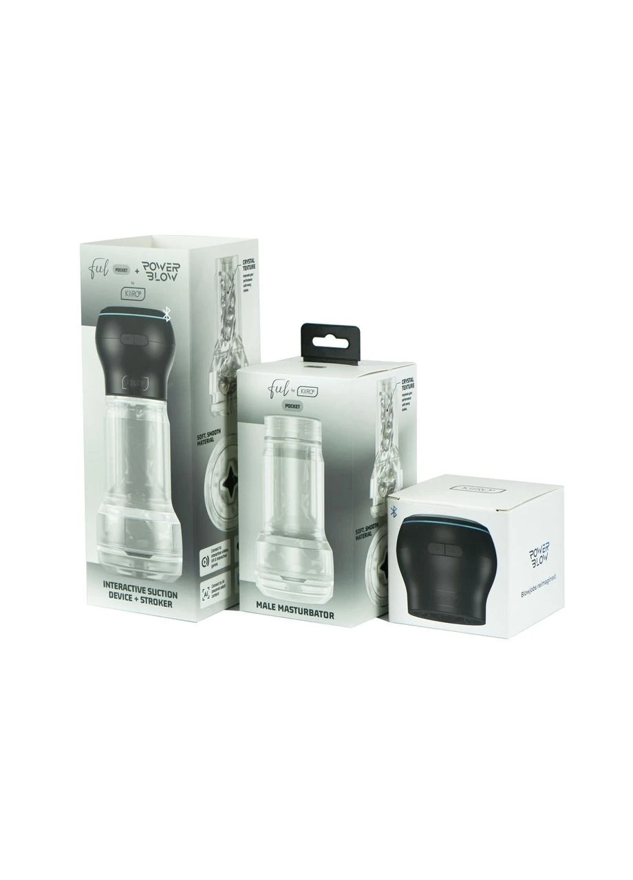 Мастурбатор Feel Pocket Crystal со всасывающей интерактивной насадкой PowerBlow Combo Set Kiiroo (383075037)