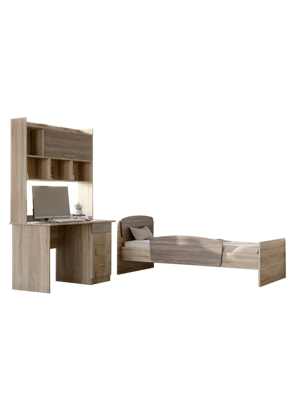 Спальня Дитяча Бриз Комплект 10 (модульна - 2 елементи) сонома/трюфель (EVR-2567) Еверест (311685997)