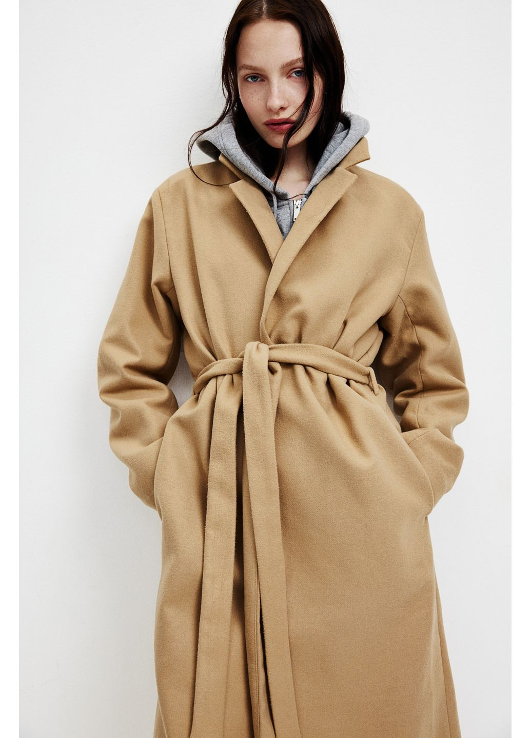 Коричневе демісезонне Пальто у складі з вовною H&M