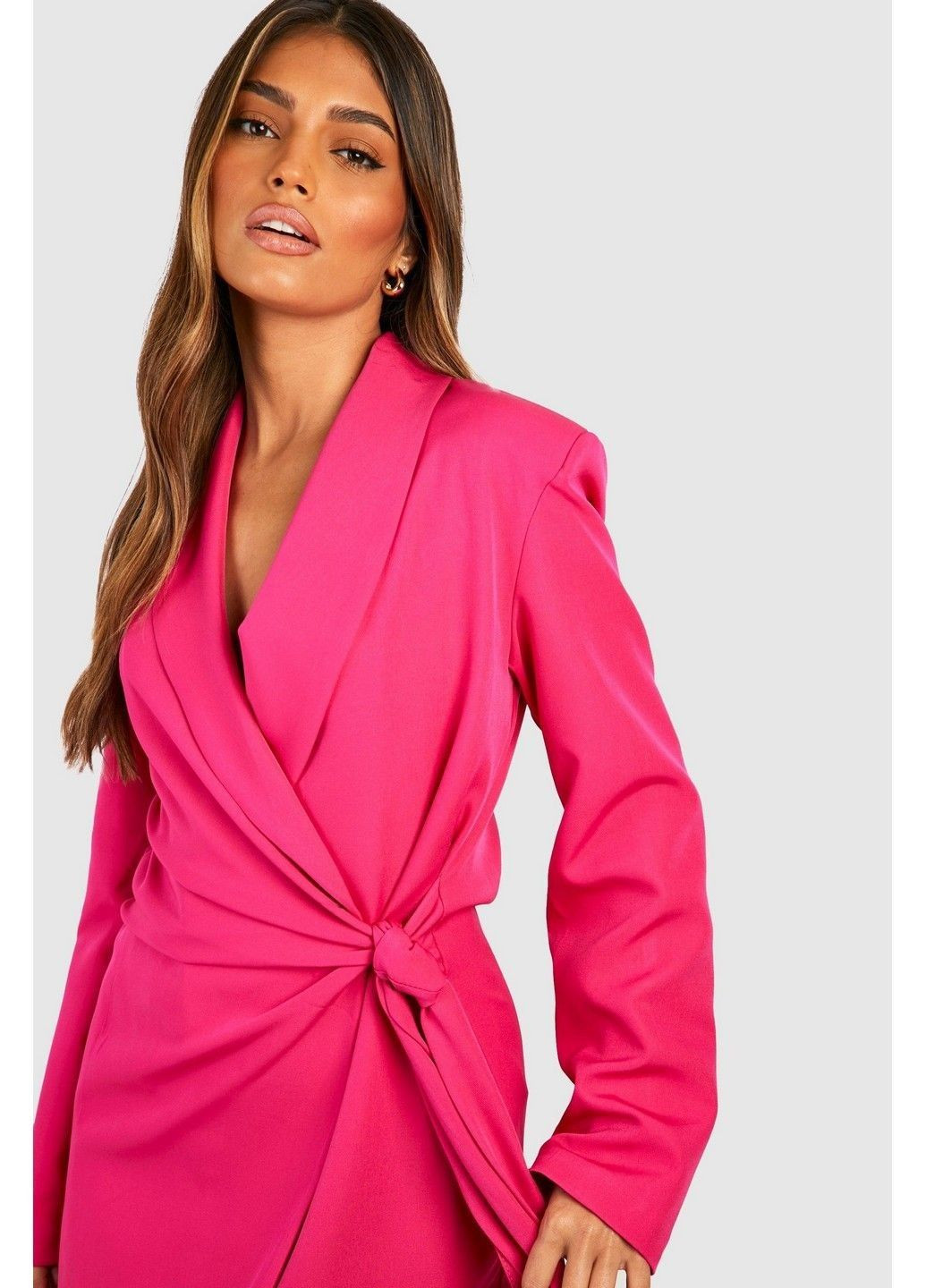 Розовое кэжуал платье Boohoo однотонное