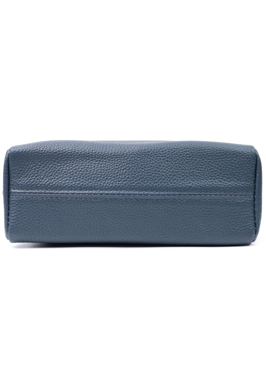 Женская кожаная сумка из стильным бегунком 22652 Синяя Vintage (331910525)