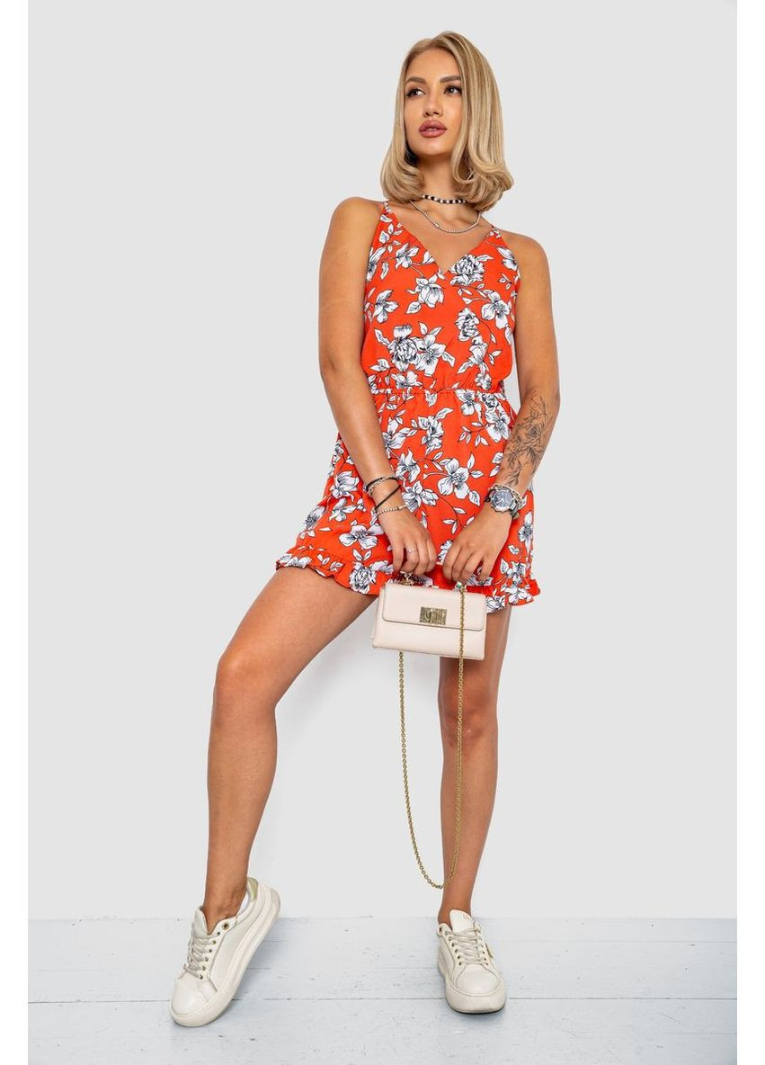 Комбінезон жіночий, 244R304 Kamomile однотонний кораловий повсякденний