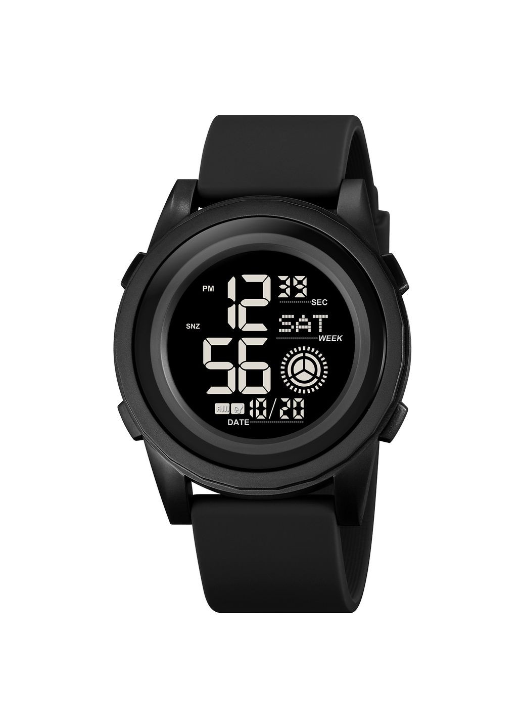 Годинник 2082BKBK Black-Black електронні спортивні для чоловіків з будильником та секундоміром ProDobro (367266420)