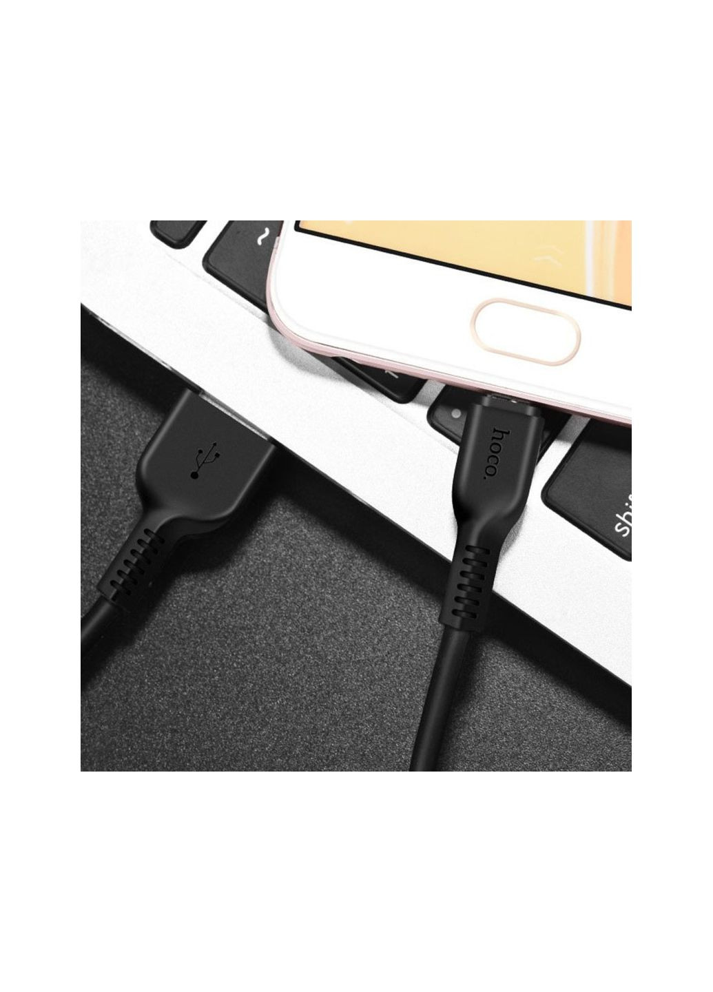 Кабель USB to Micro 2A, 3m, PVC, TPE connectors, Black Hoco X20 (389495629)