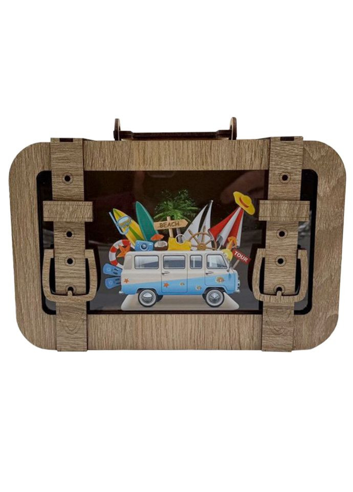 Деревянная копилка чемодан "На путешествие" 3240-15-005 размер 24х17 см Vladico (367971066)