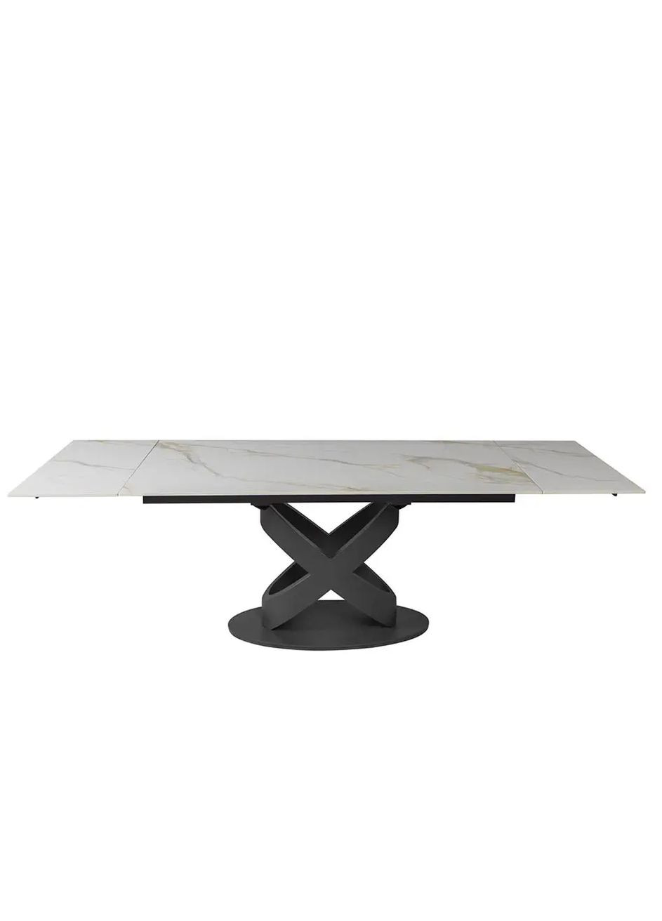 Стол Ричмонд обеденный раскладной 160/240x90x75 глянец черные ноги Prestol (372178824)