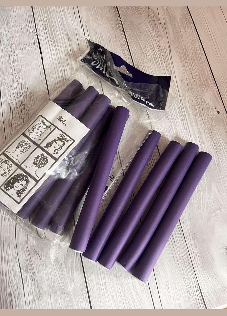 Папільотки(Бумеранги) Бігуді без липучки короткі фіолетові 180/18 уп No Brand (347245806)