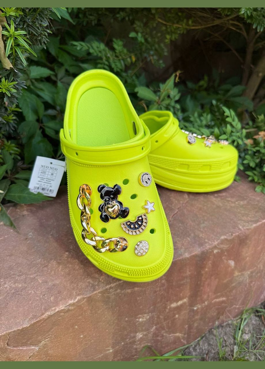 Крокси з джибітсами жіночі салатові Elmob (337695881)