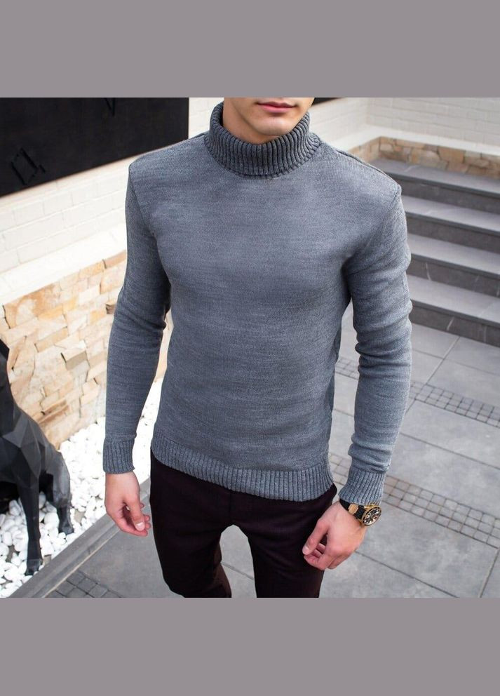Сірий демісезонний базовий светр з турецької пряжі Vakko