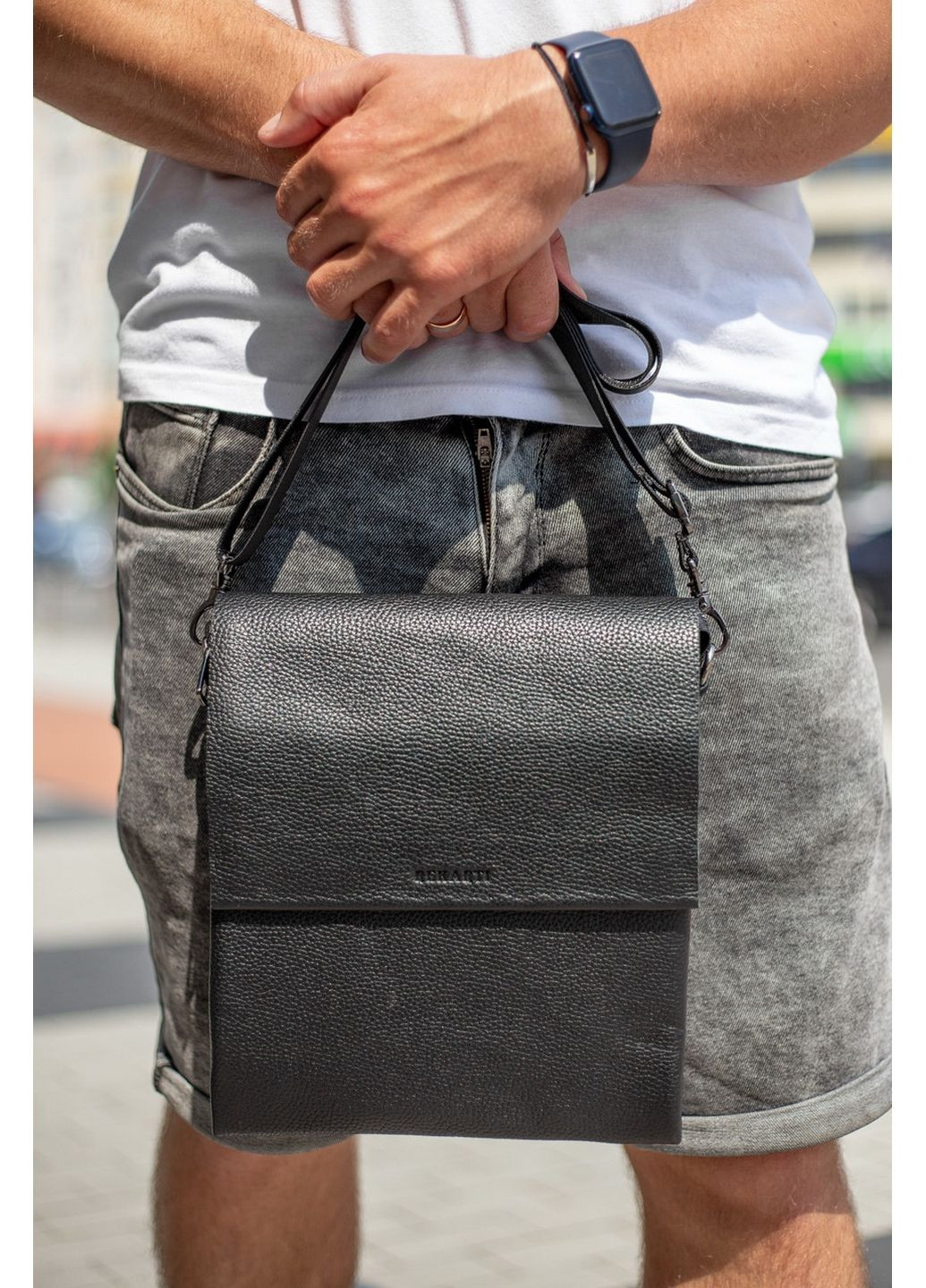 Мужская кожаная сумка-мессенджер 26х22х6 см Bexhill (289365093)