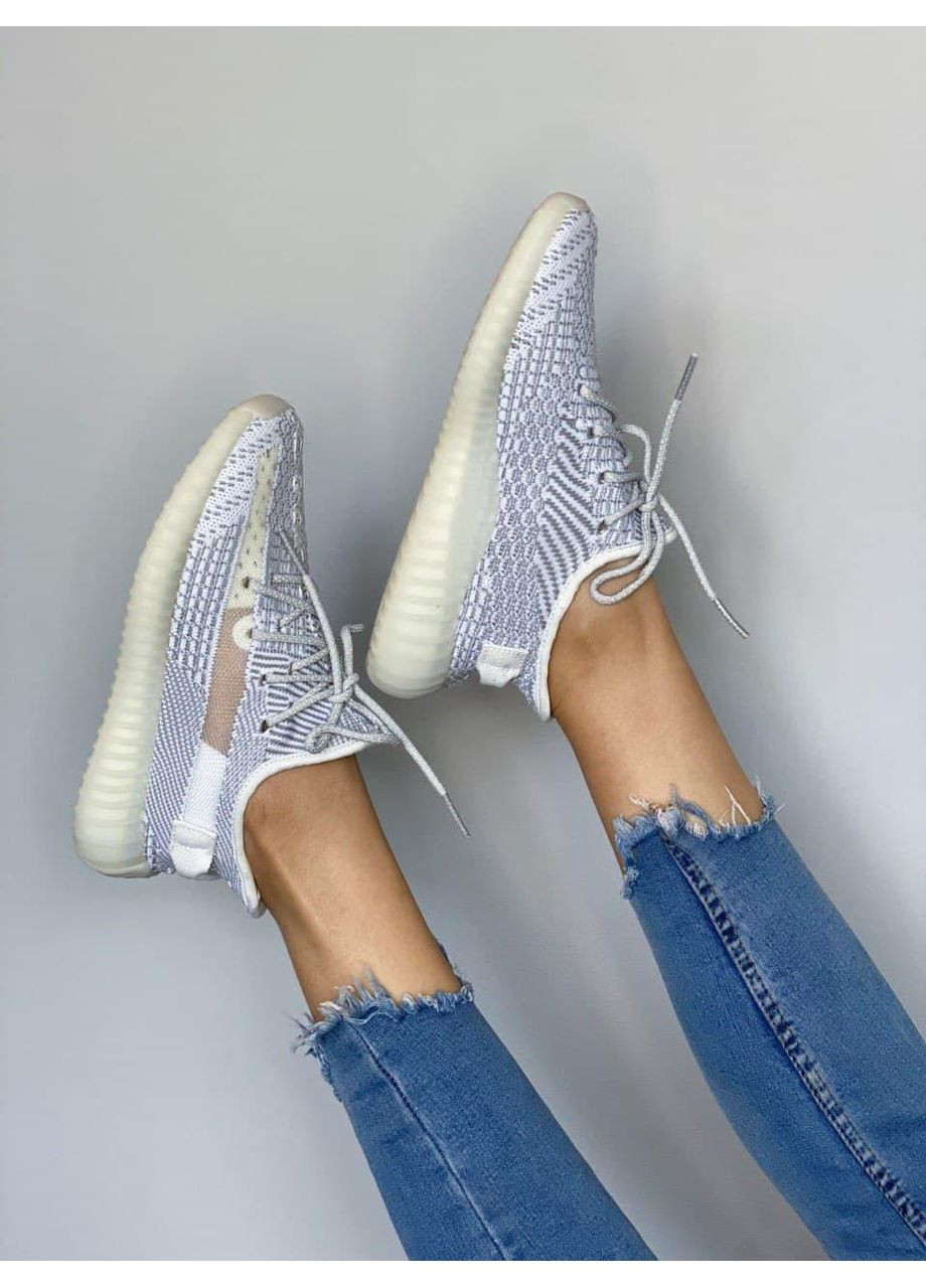 Сірі Осінні кросівки чоловічі adidas yeezy boost 350 v2 static reflective laces адідас ізі буст No Brand