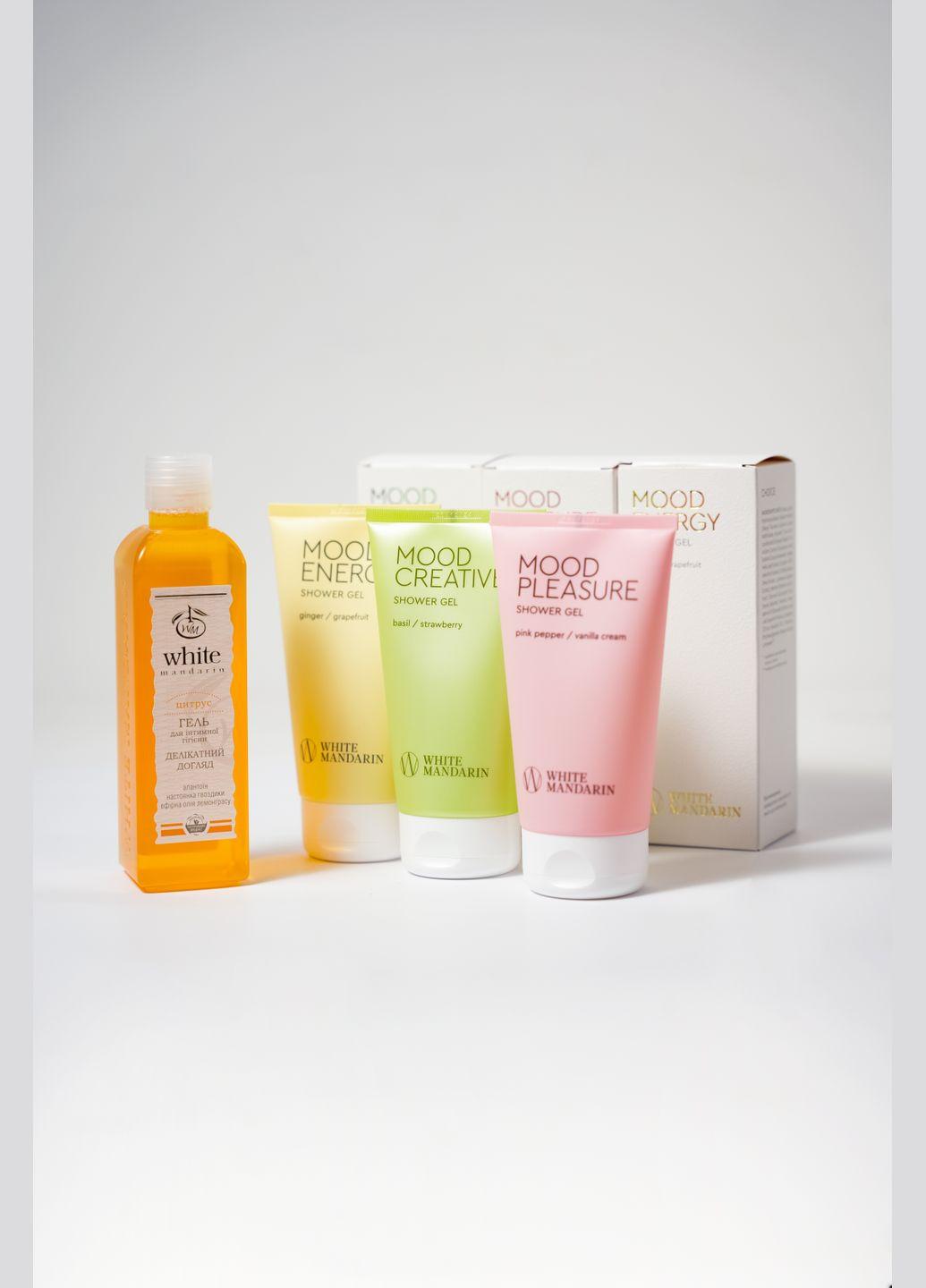 Набор натуральных гелей для душа Valentine's mood + гель для интимной гигиены White Mandarin (318070528)