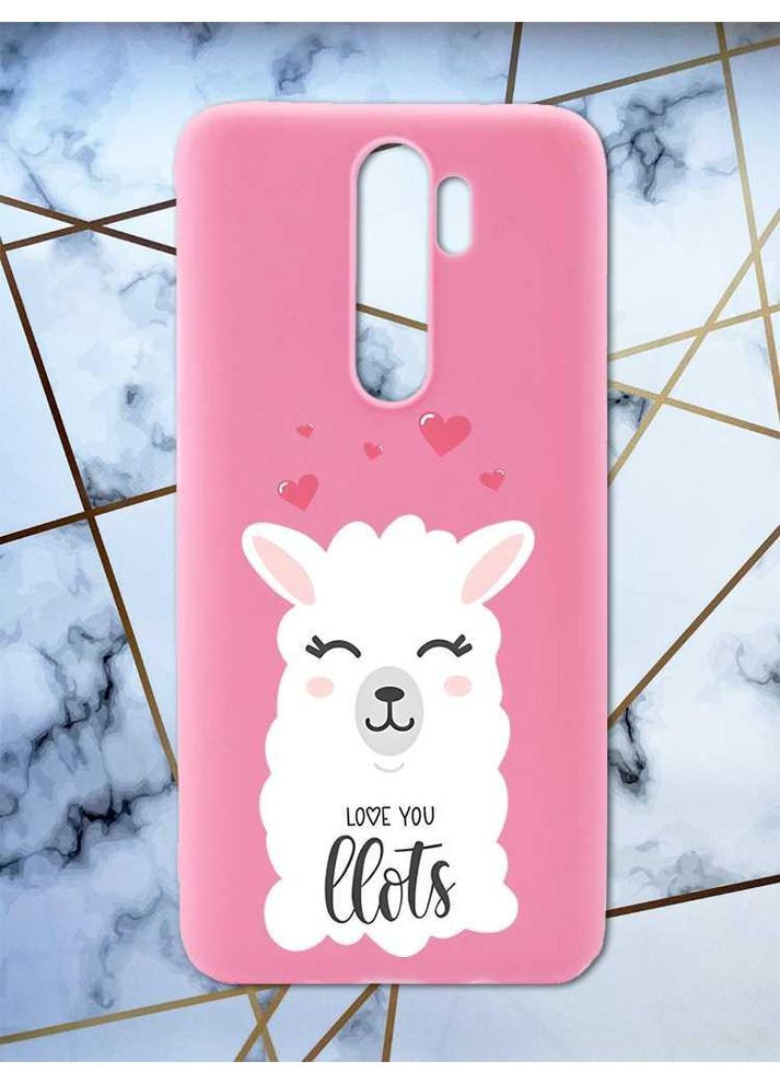 Матовий рожевий чохол на Xiaomi Redmi Note 8 Pro рельєфний дизайн Лама принт 94 Creative (359494310)