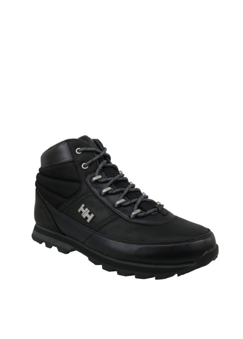 Черные осенние мужские ботинки 10823 черная кожа Helly Hansen
