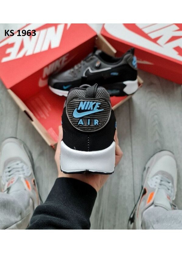 Чорні Осінні кросівки чоловічі nike air max 90 cordura gray black blue найк аір макс 90 No Brand