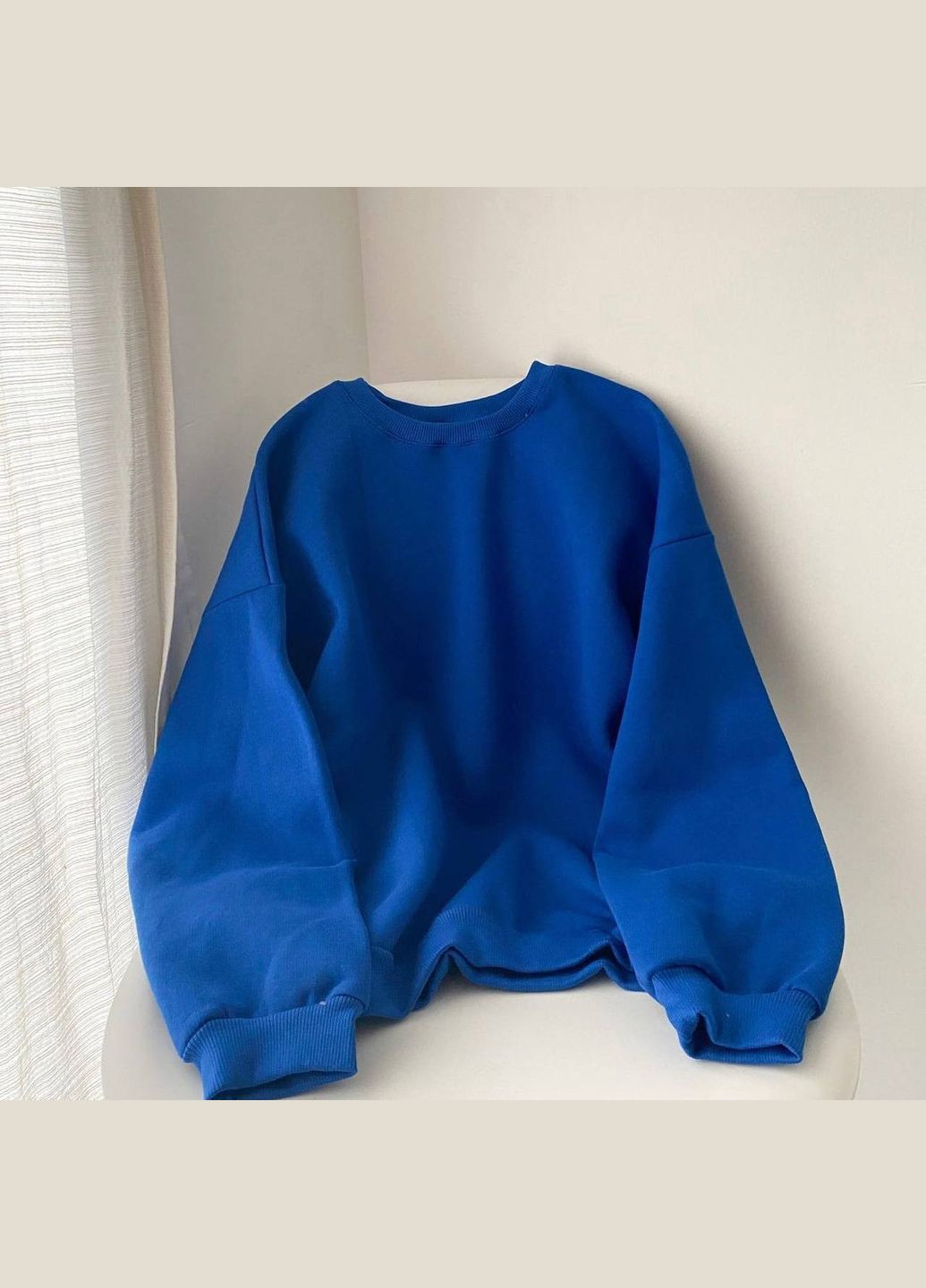 Синий свитшот из тринитки на флисе Avanti однотонный (317349661)