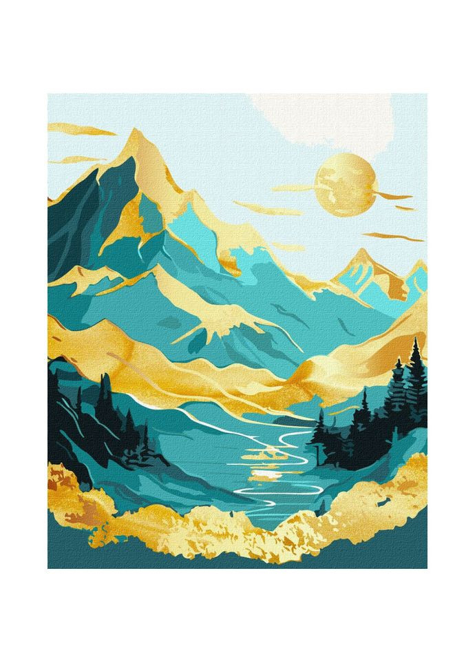 Картина по номерам "Восход солнца в горах" KHO5105 с красками металлик 40х50 см Идейка (302365164)