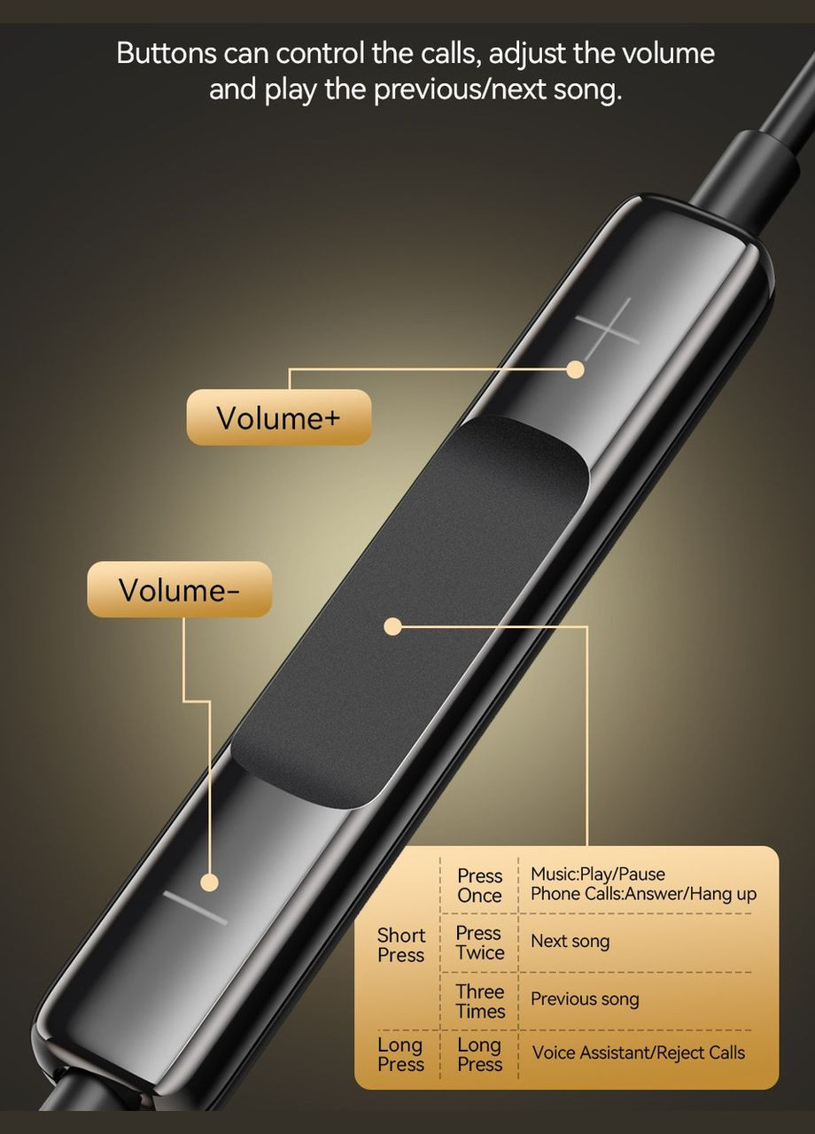 Наушники M15 с микрофоном, разъем 3.5 мм Essager (319173057)