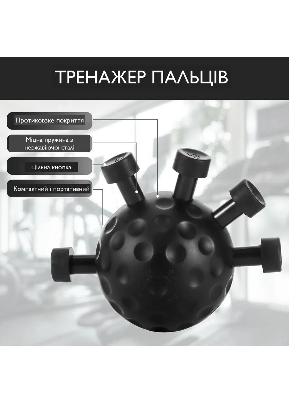 Эспандер для пальцев с двумя уровнями погрузки 20 -45 кг из силикона и металла размер 12×9.5×7 см Черный (433372А) Good Idea (352061151)