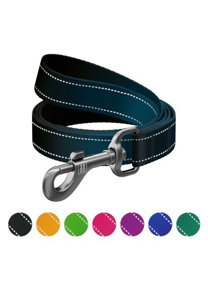 Поводок для собак Nylon Mono светоотражающий M 20 мм, 300 см, черный (46441) WAUDOG Nylon Mono світловідбивний M 20 мм, 300 см, чорний (366693482)