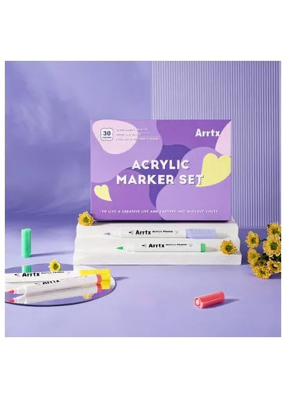 Художественный маркер акриловые AACM-0530A, 30 цвета (LC303144) Arrtx акрилові AACM-0530A, 30 кольорів (401196853)