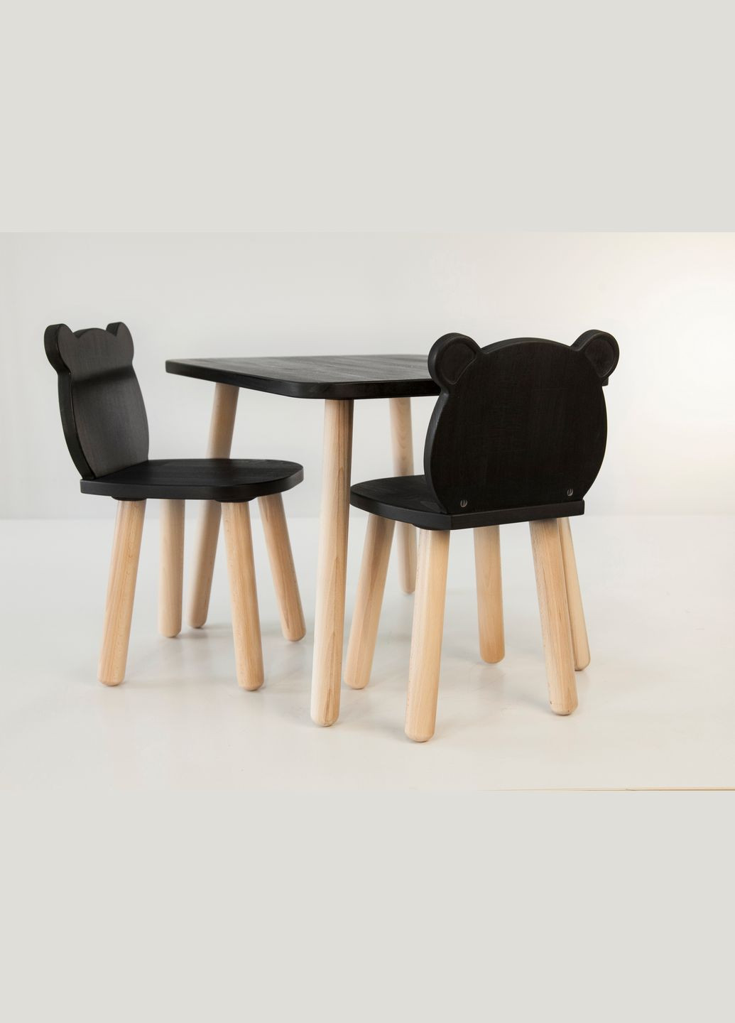 Дитячий столик і 2 стільчика Cat для дітей 2-4 років Чорний Tatoy (305847292)