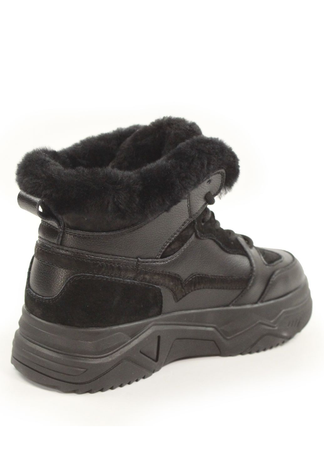 Черные зимние зимние кроссовки-полуботинки на меху It-Girl