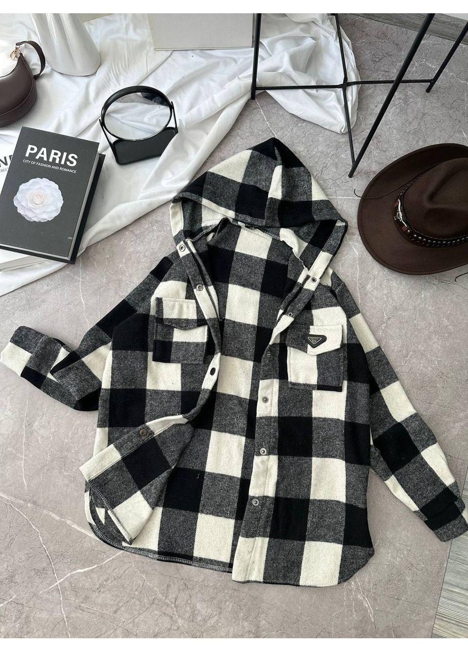 Жіноча подовжена сорочка в клітинку з кашеміру MonCher (365618244)