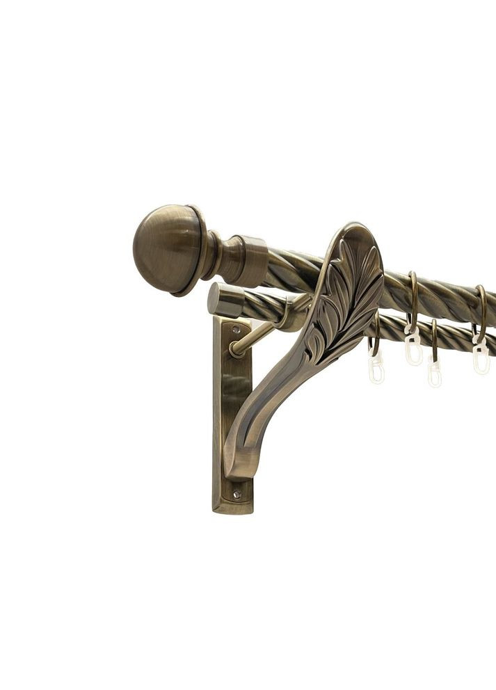 Карниз Бостон металевий дворядний ретро скручена труба Антик 25\19 мм 200 см (00-00018429) ORVIT (300691753)