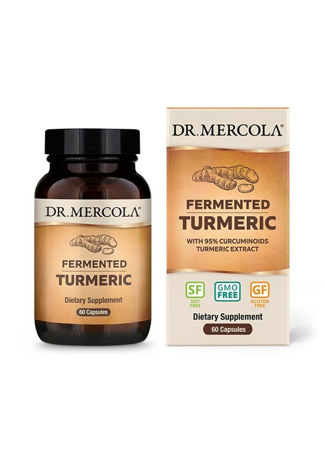 Натуральная добавка Fermented Turmeric, 60 капсул Dr. Mercola (293478277)