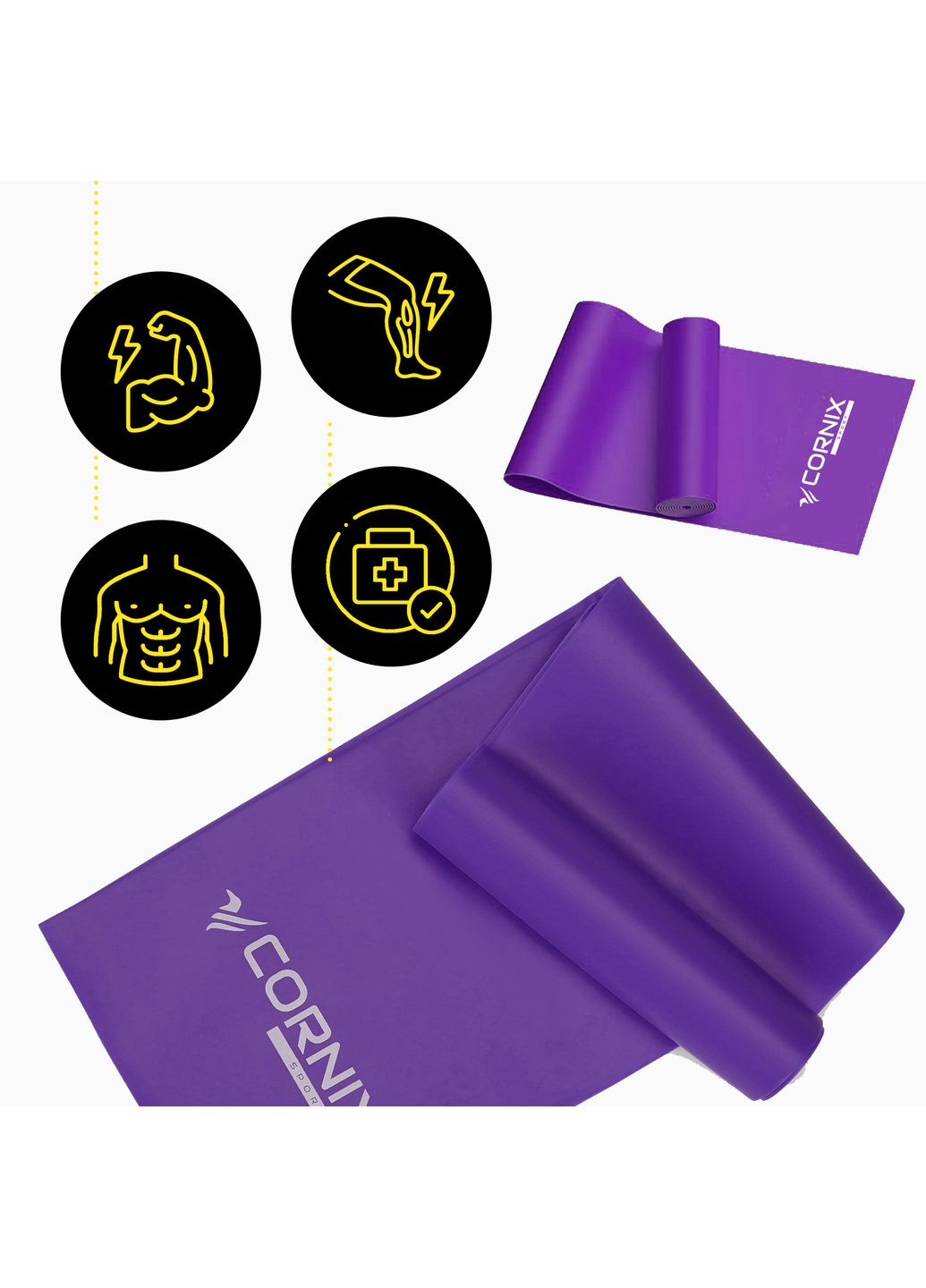 Стрічка-еспандер Flat Band 200 х 15 см для спорту та реабілітації 4 кг Cornix XR-0247 (275334104)