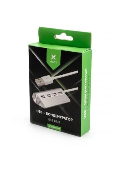 Концентратор USB 2.0 to 4*USB2.0 metal (VCPH2USB4) Vinga (397091287)