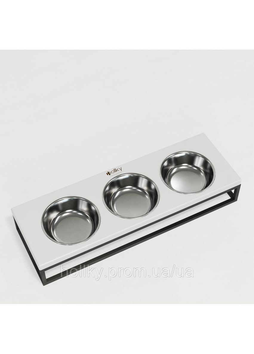Миски на подставке для кошек и маленьких собак Base Bar (3×0,45 л) Bar-54187-GRWH Hollky (365652772)