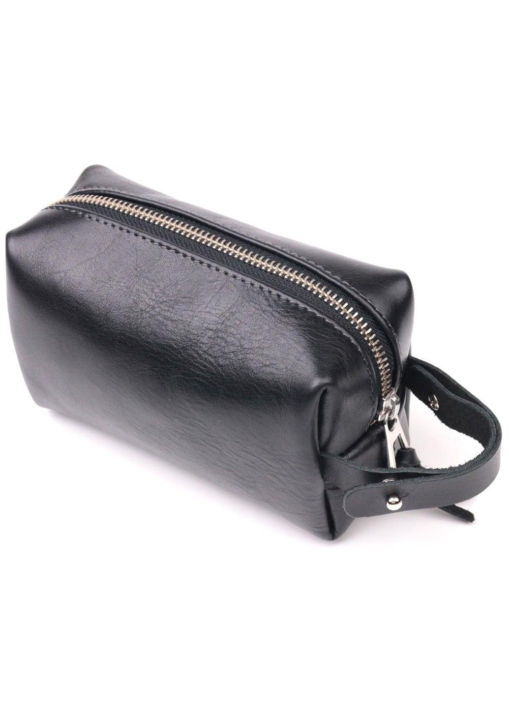 Чоловіча косметичка з гладкої натуральної шкіри Україна 16761 невелика 15х8х7 см чорна Grande Pelle (333662578)