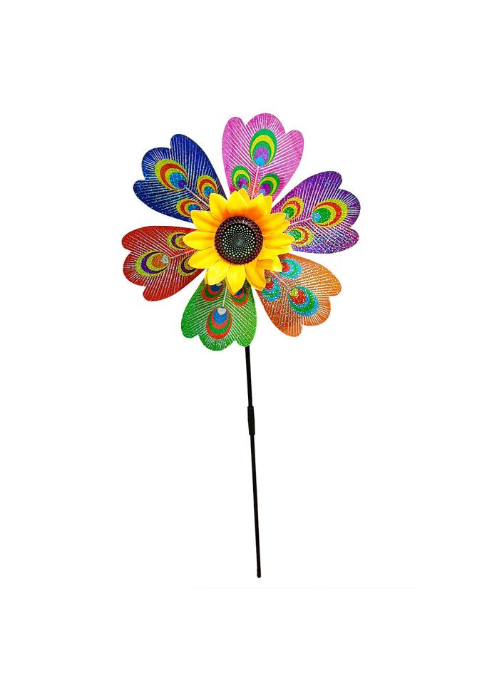 Дитячий вітрячок "Павлин" МR 1225-1 квітка діаметром 28 см, паличка 48 см No Brand (326841337)