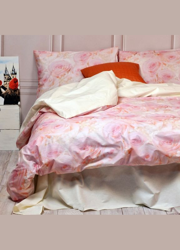 Постельное белье Розовое настроение Ранфорс Двуспальное на резинке MERISET (306739966)