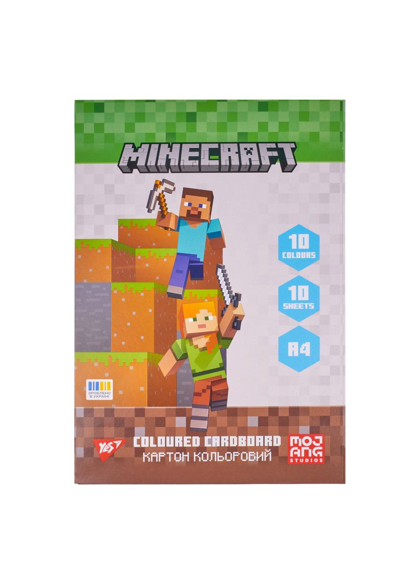 Картон цветной односторонний А4 Minecraft 955455 10 листов Yes (364760758)