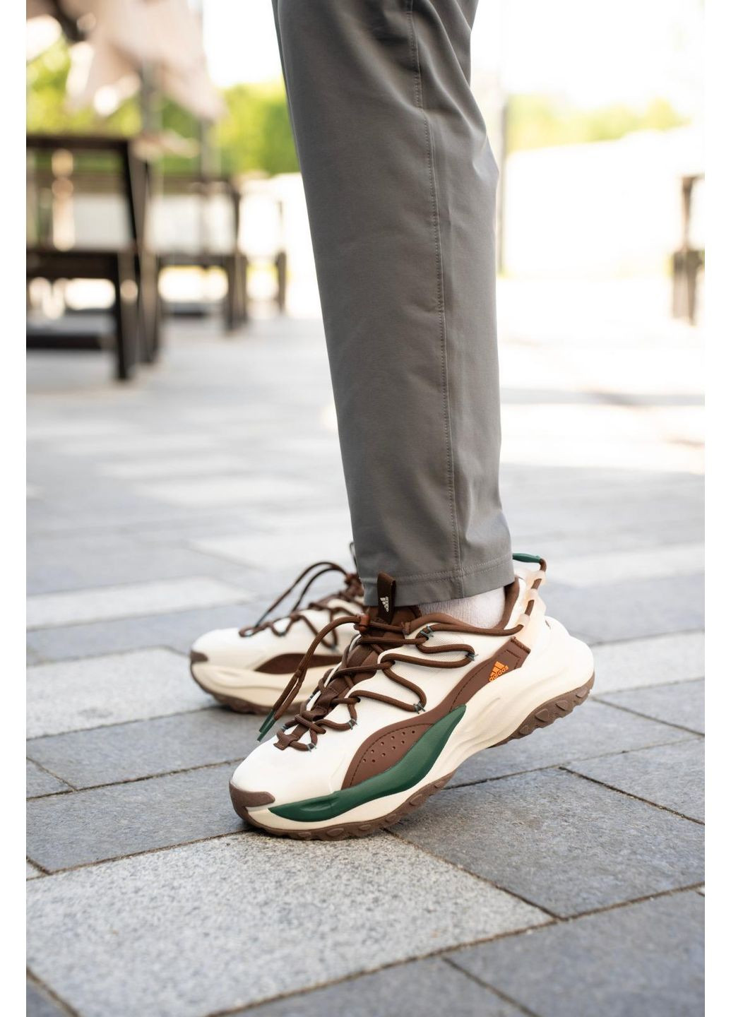 Белые демисезонные кроссовки мужские adidas maxxwavy white brown адидас No Brand