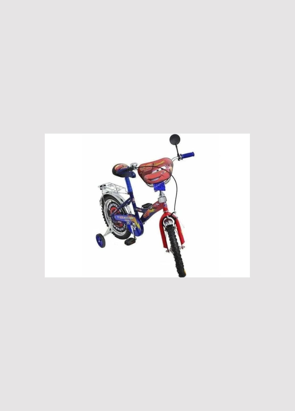 Велосипед 16" синій у стилі Тачки, велосипеди для дітей зі страхувальними колесами та з кошиком Mustang (317298709)