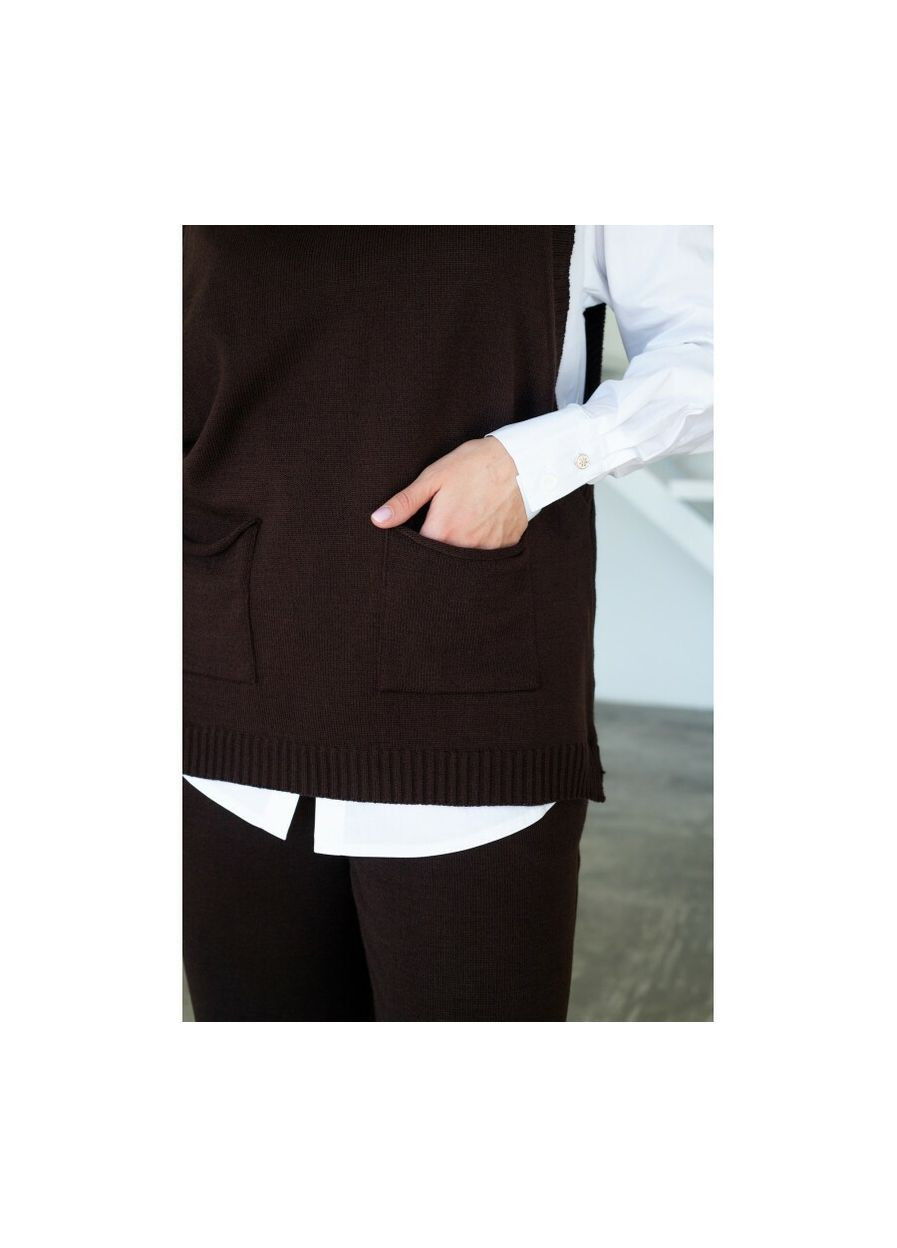 Жіночий в’язаний жилет вільного силуету з кишенями MKLN2501-1 Nita (367189367)