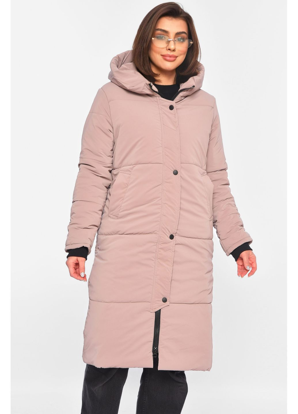 Розовая демисезонная куртка женская удлиненная демисезонная темно-розового цвета Let's Shop