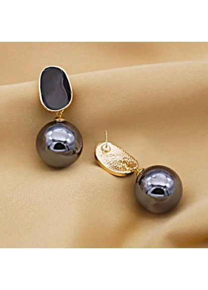 Серьги бижутерия Жемчужина Черная No Brand (367189423)