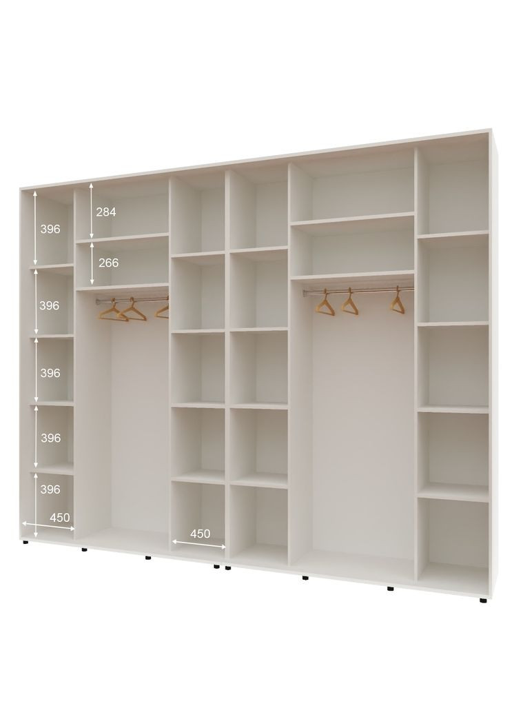 Шкаф-купе четырехдверный Комфорт Мебель 300*60*210 см Белый 4 двери Зеркало Макси Комфорт Меблі (360434862)