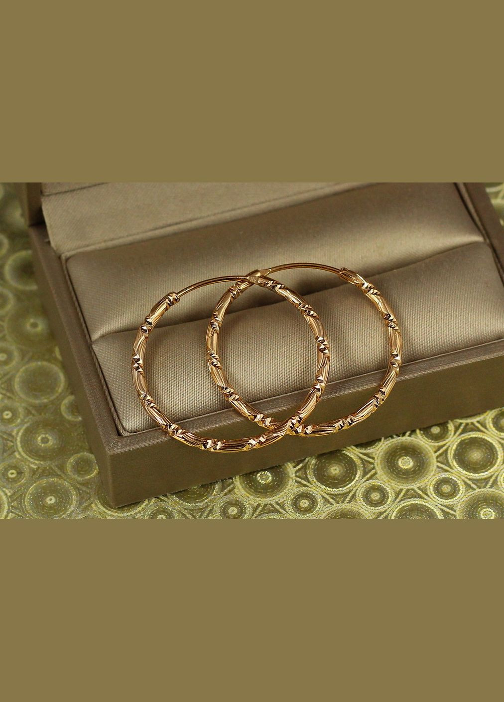 Серьги кольца Хuping Jewelry рисунок зигзаг 3 см золотистые Xuping Jewelry (316433820)