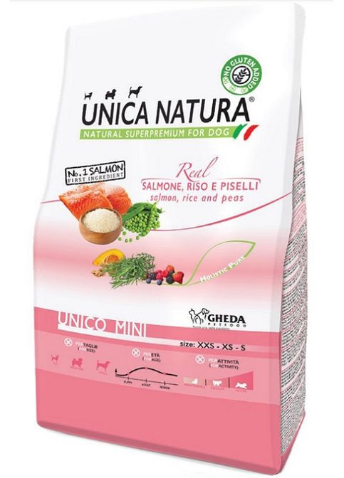 Unica Natura Unico Mini - Лосось, рис и горох (28,5/18) щ,5кг Alleva (290851559)